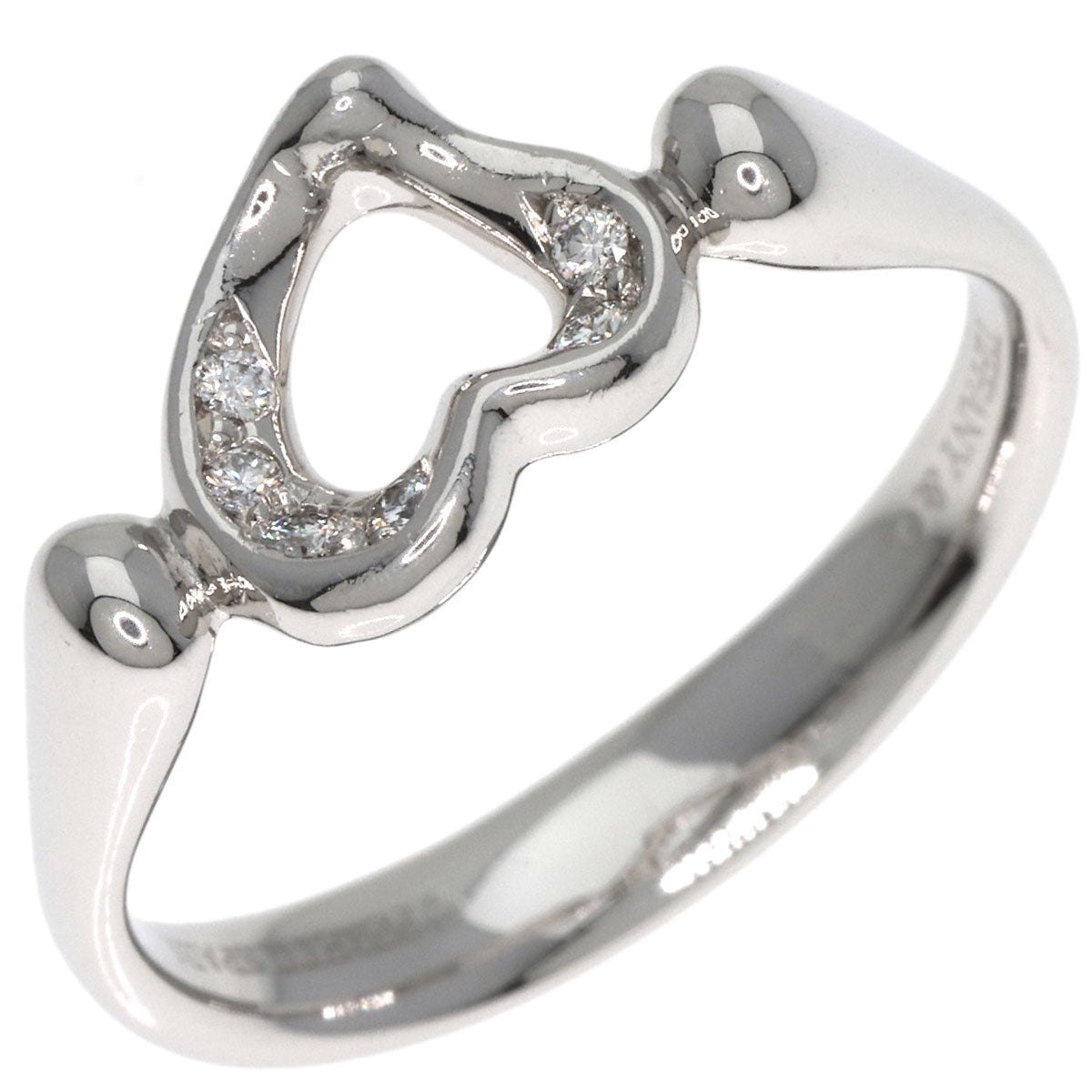 TIFFANY&Co.   Ring Open Heart Diamond Platinum PT950 Ladies