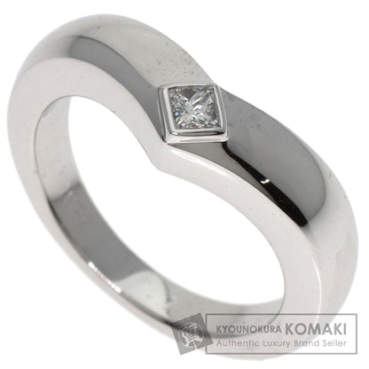 CARTIER   Ring Triandre 1P Diamond #52 K18 White Gold Ladies