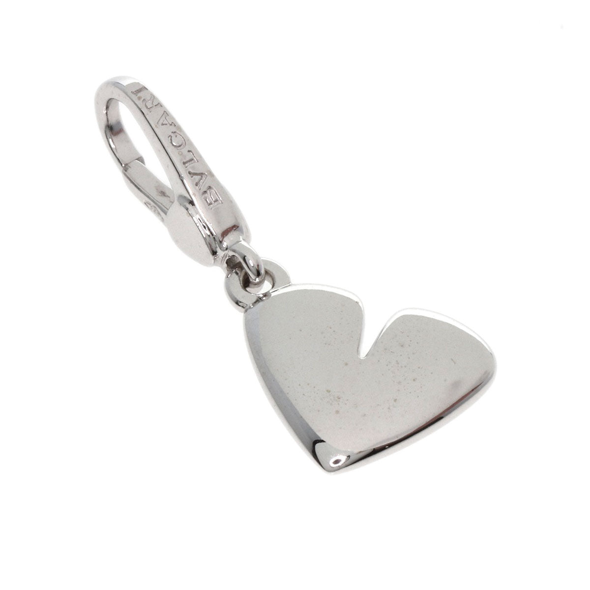 BVLGARI   Cuore Heart Charm Pendant top  K18 White Gold Ladies [Used]