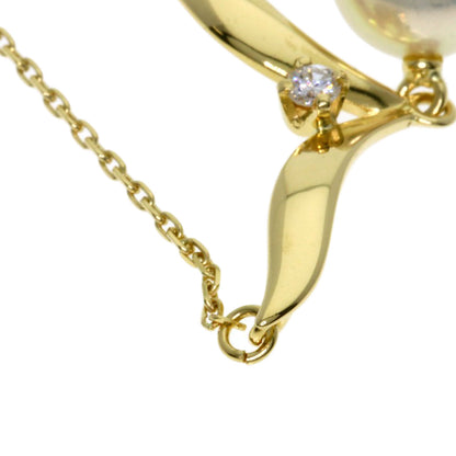 MIKIMOTO Akoya Pearl Pearl Diamond Necklace K18 Yellow Gold Ladies [Used]