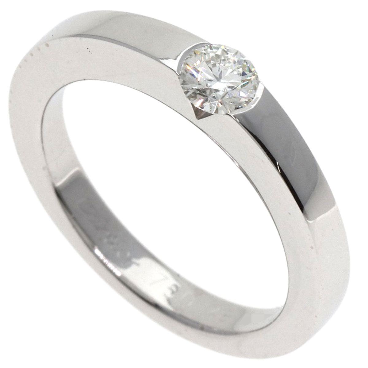 CARTIER   Ring Date with Diamond #48 K18 White Gold Ladies