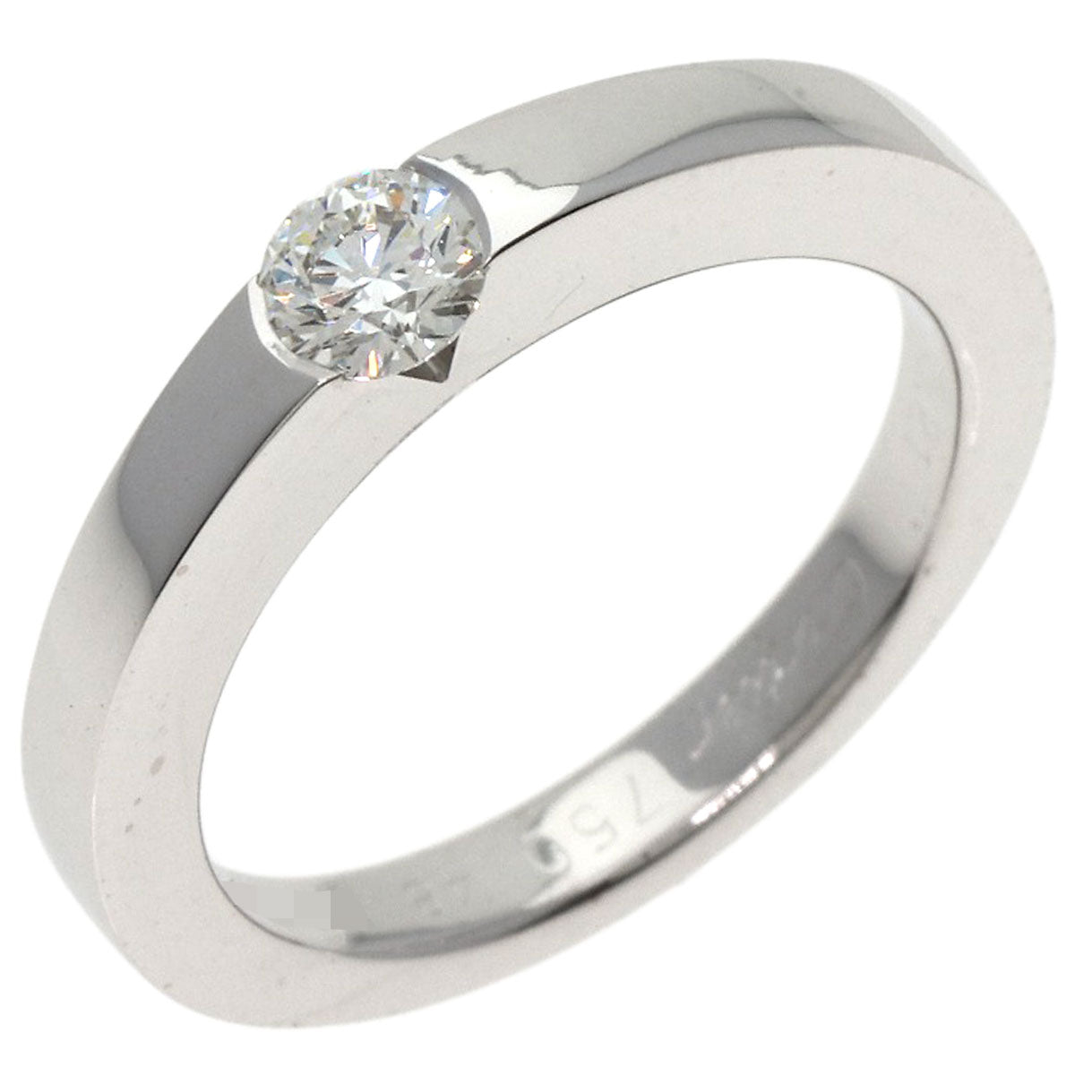 CARTIER   Ring Date with Diamond #48 K18 White Gold Ladies