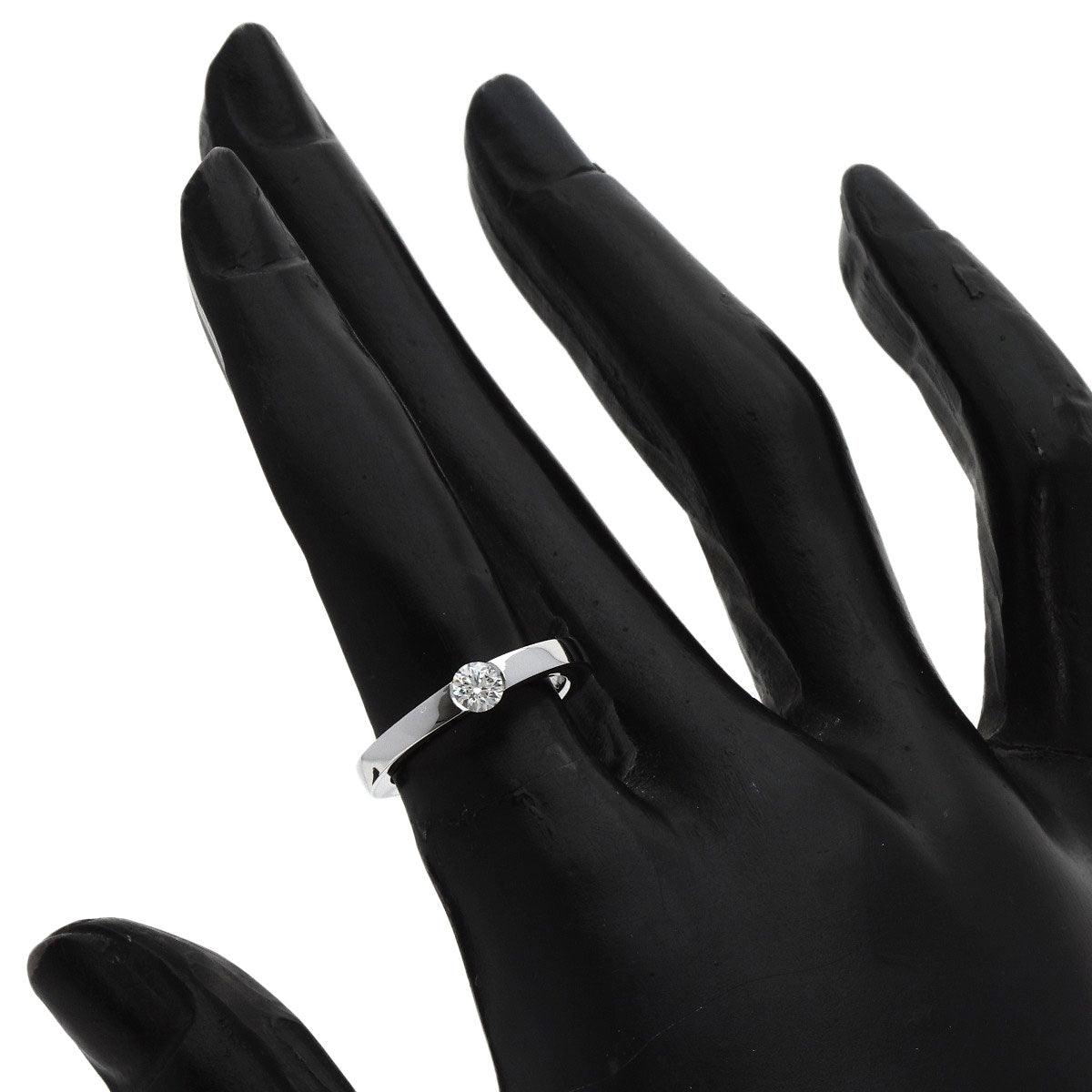 CARTIER   Ring Date with Diamond #48 K18 White Gold Ladies