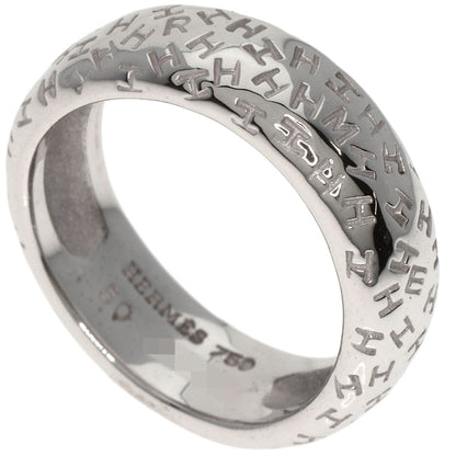 HERMES Touboo Wave #50 Ring K18 White Gold Ladies [Used]