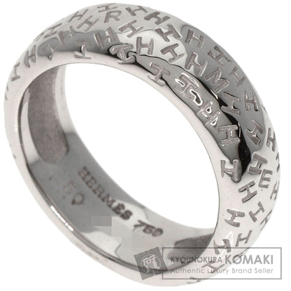HERMES Touboo Wave #50 Ring K18 White Gold Ladies [Used]