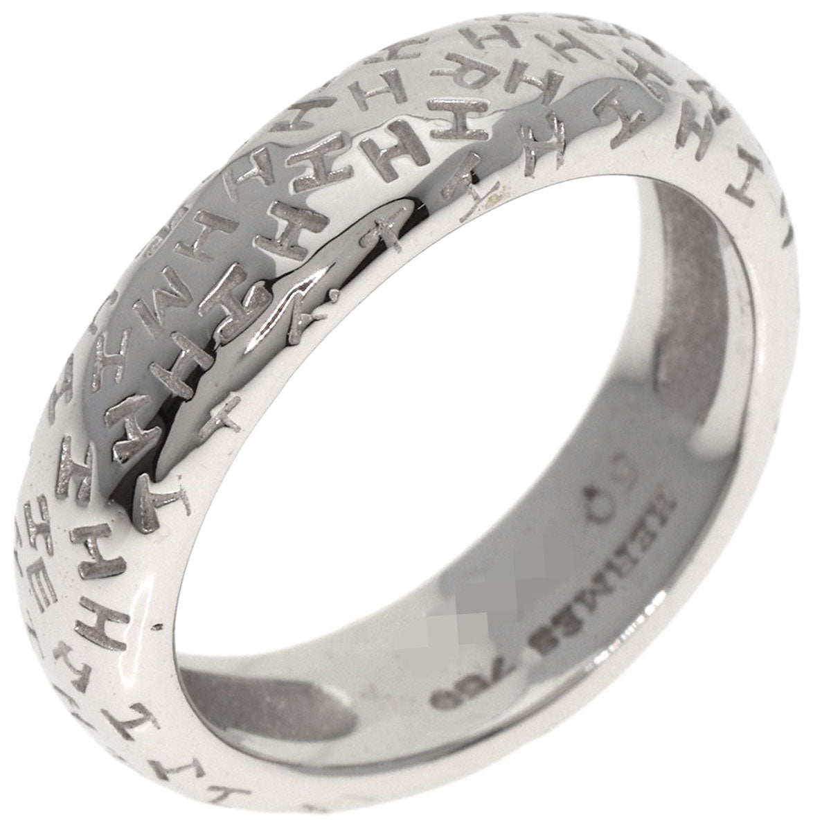 HERMES Touboo Wave #50 Ring K18 White Gold Ladies [Used]