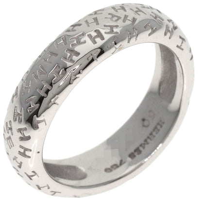 HERMES Touboo Wave #50 Ring K18 White Gold Ladies [Used]