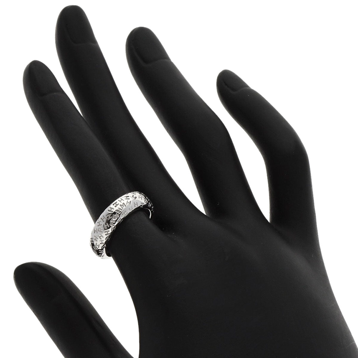 HERMES Touboo Wave #50 Ring K18 White Gold Ladies [Used]