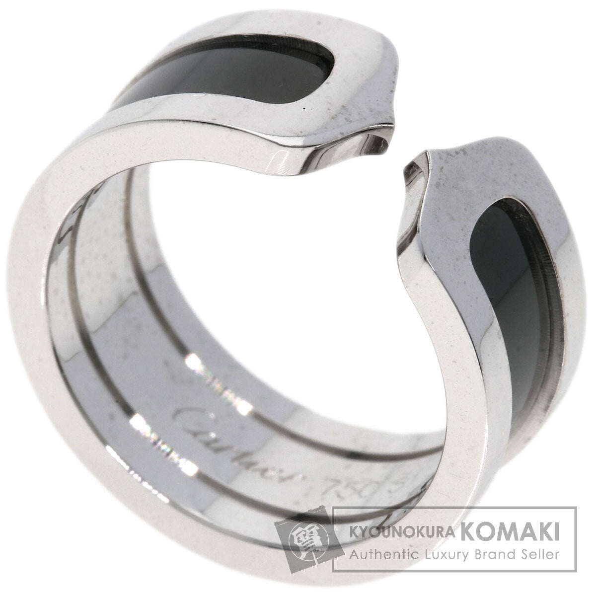 CARTIER   Ring C2 Black Lacquer #51 K18 White Gold Ladies