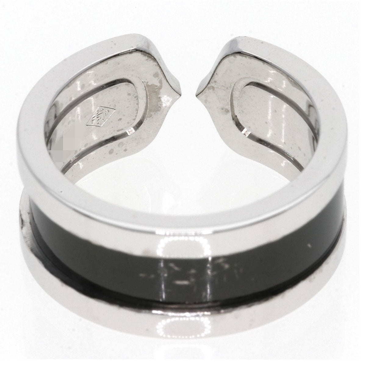 CARTIER   Ring C2 Black Lacquer #51 K18 White Gold Ladies