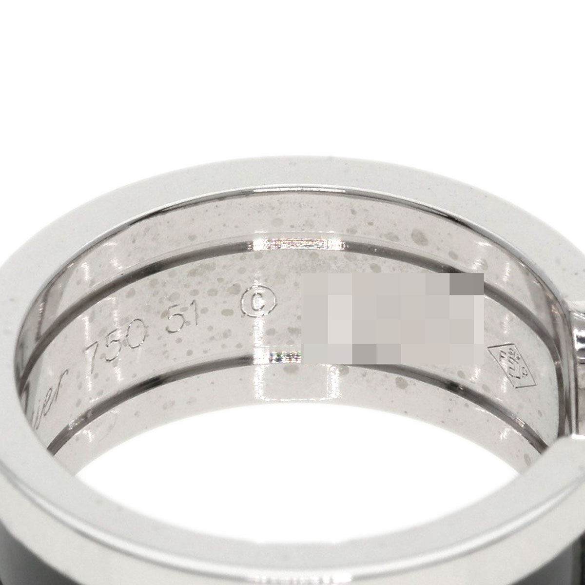 CARTIER   Ring C2 Black Lacquer #51 K18 White Gold Ladies