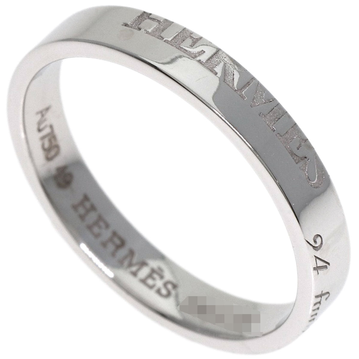 HERMES Wedding Band #49 Ring K18 White Gold Ladies [Used]