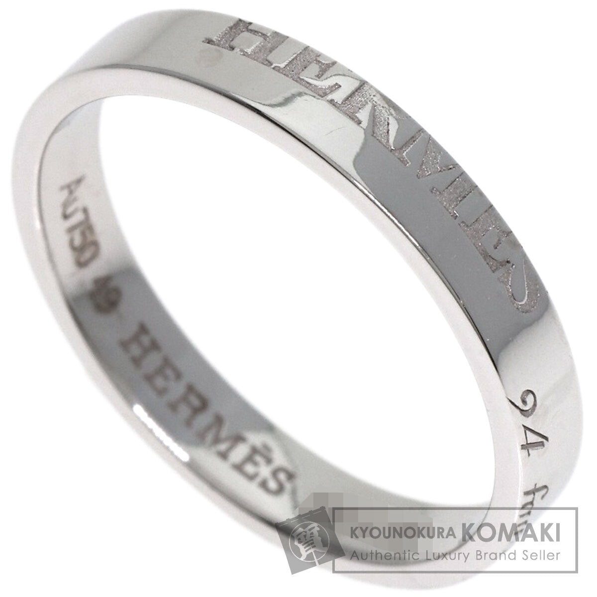 HERMES Wedding Band #49 Ring K18 White Gold Ladies [Used]