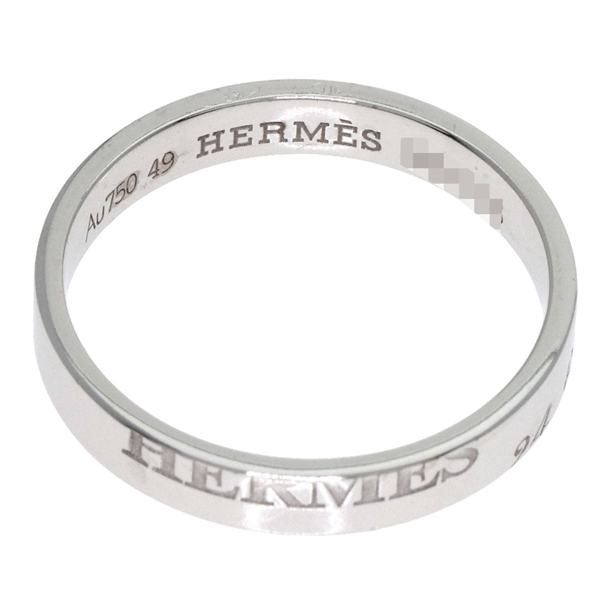 HERMES Wedding Band #49 Ring K18 White Gold Ladies [Used]
