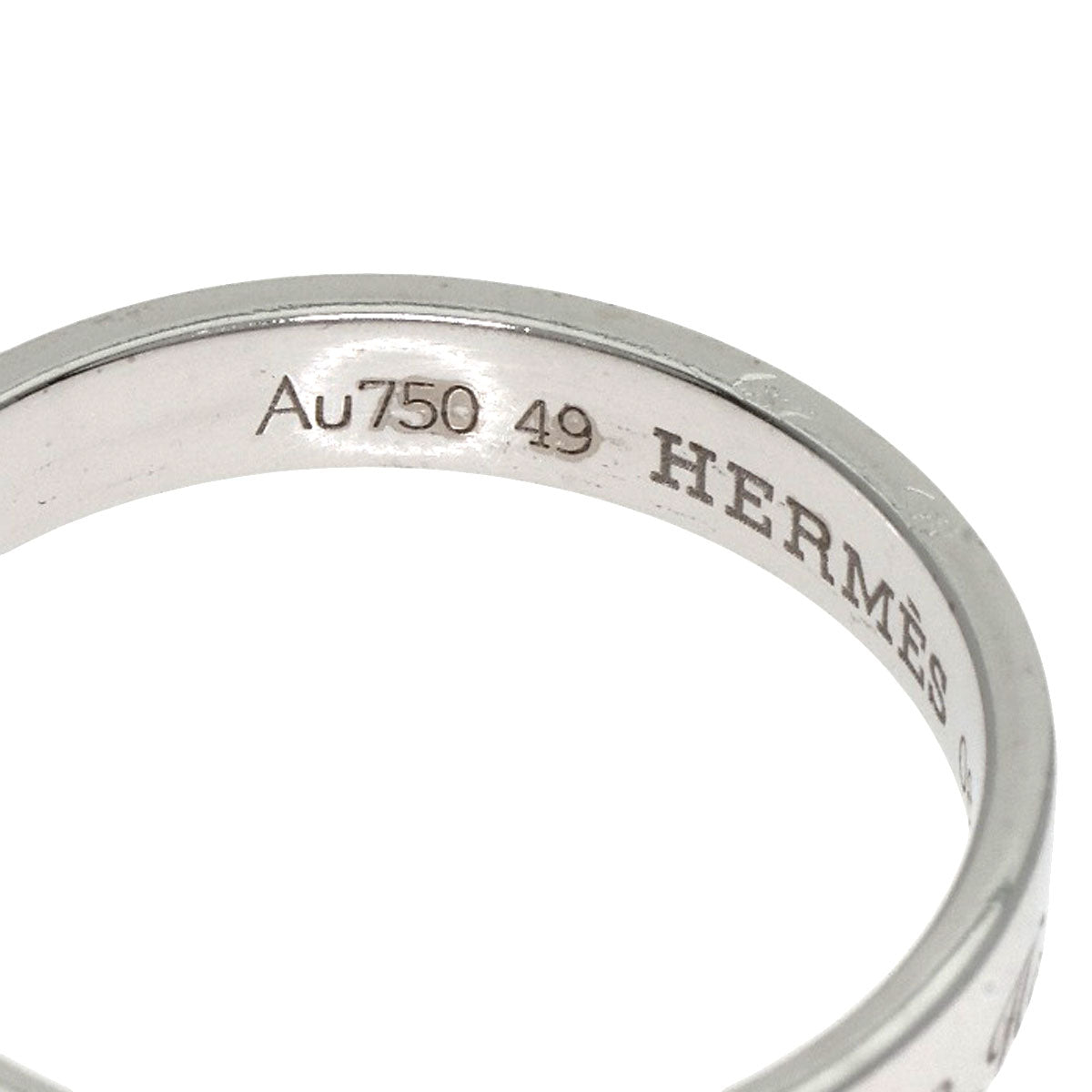 HERMES Wedding Band #49 Ring K18 White Gold Ladies [Used]