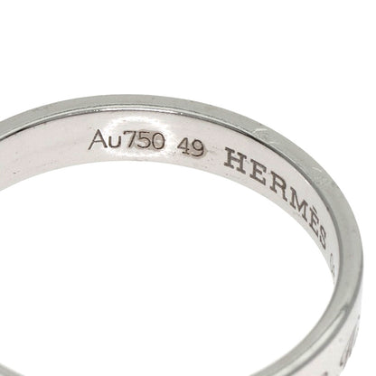 HERMES Wedding Band #49 Ring K18 White Gold Ladies [Used]