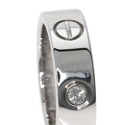CARTIER   Ring love ring half diamond # 48 K18 White Gold Ladies