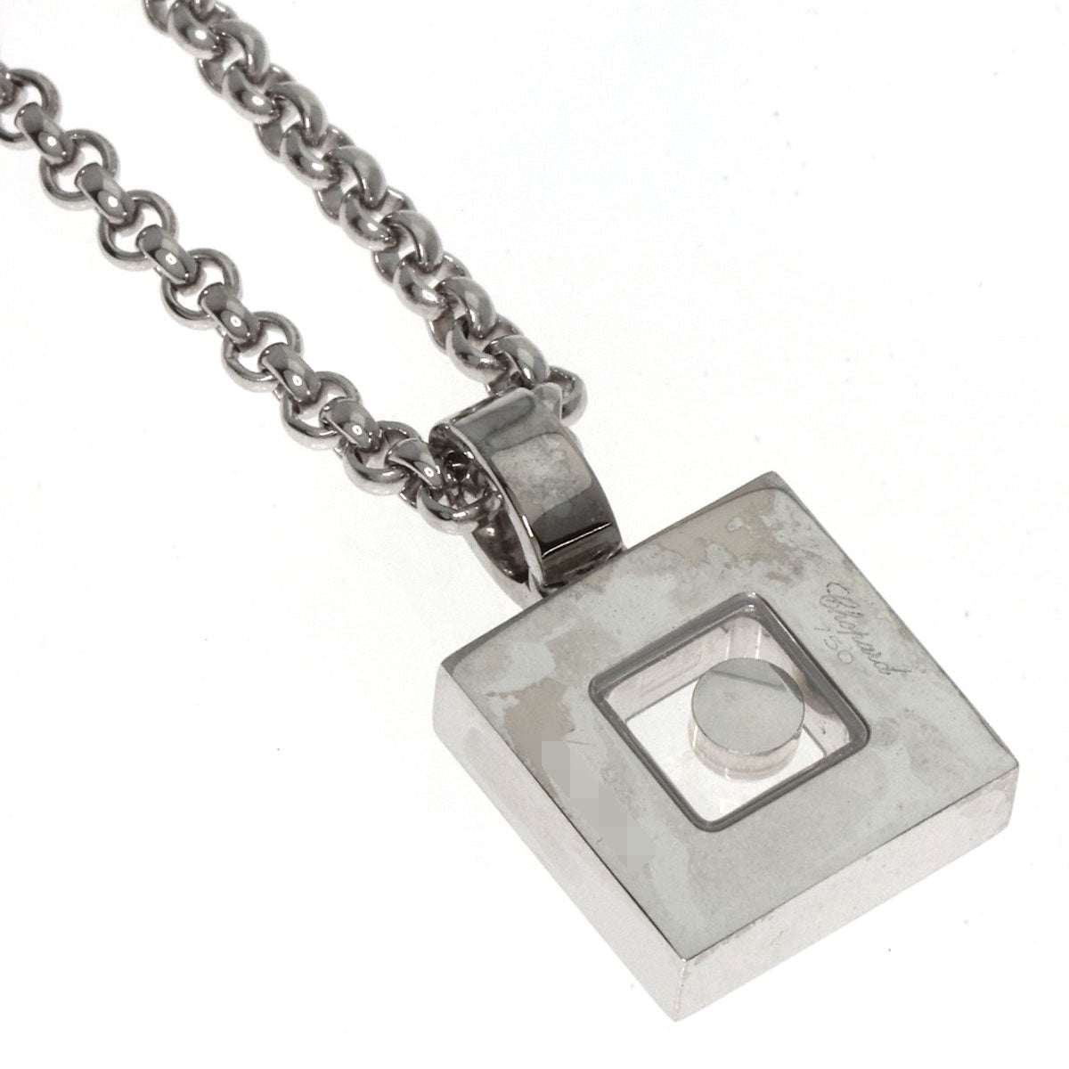 Chopard   Necklace Happy diamond square K18 White Gold Ladies