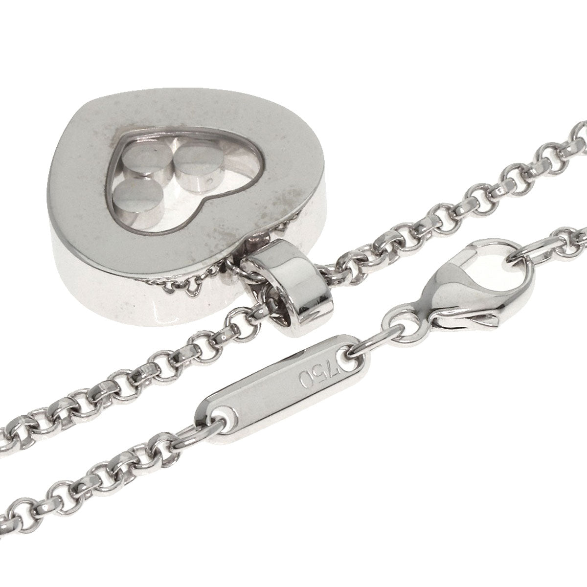 Chopard Happy diamond heart motif Necklace K18 White Gold Ladies [Used]
