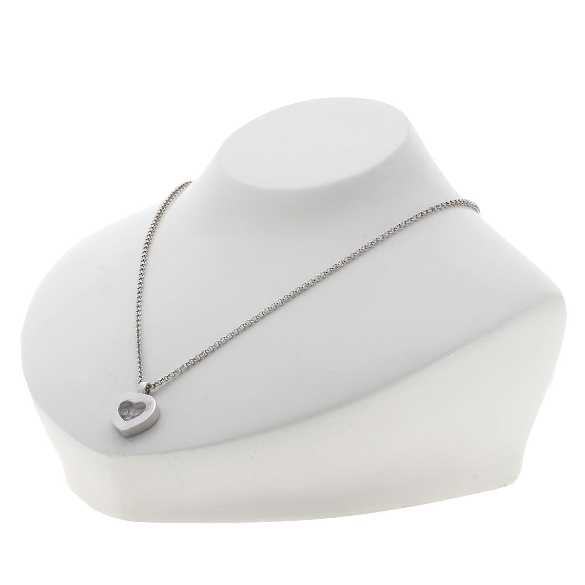 Chopard Happy diamond heart motif Necklace K18 White Gold Ladies [Used]