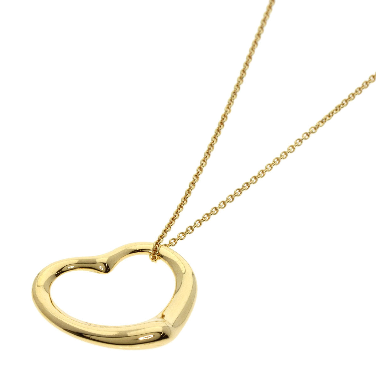 TIFFANY&Co. Open heart Necklace K18 Yellow Gold Ladies [Used]