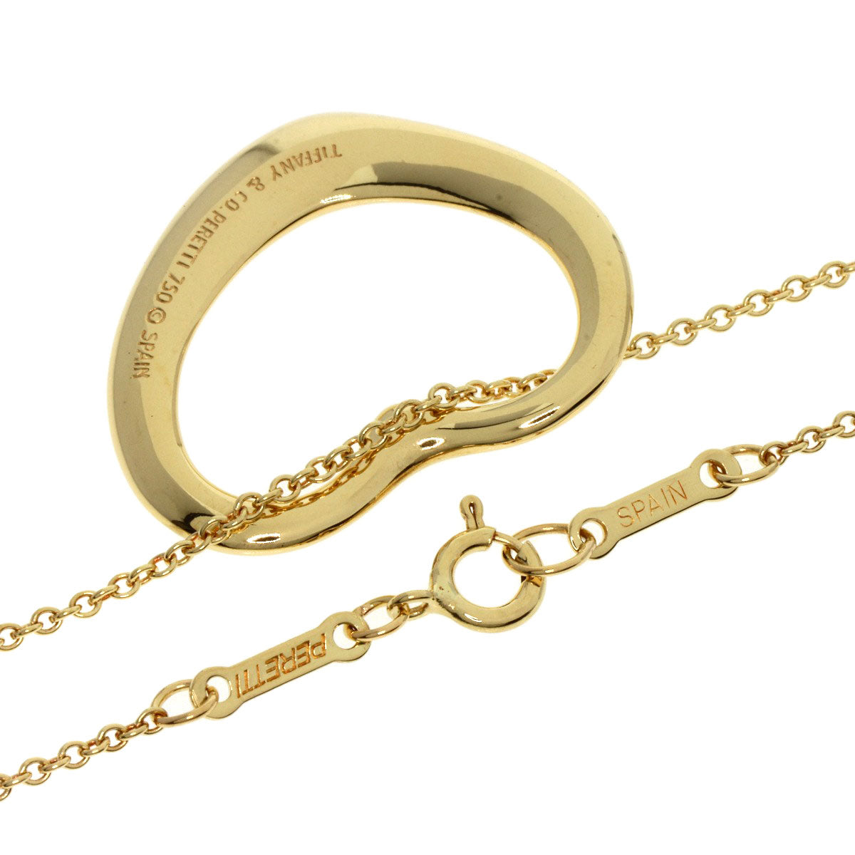 TIFFANY&Co. Open heart Necklace K18 Yellow Gold Ladies [Used]