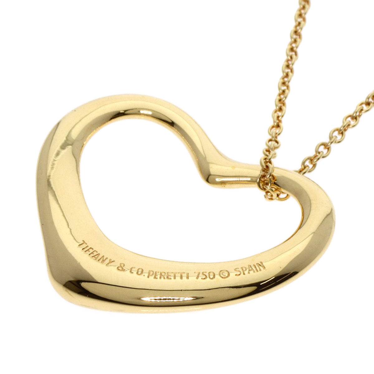 TIFFANY&Co. Open heart Necklace K18 Yellow Gold Ladies [Used]