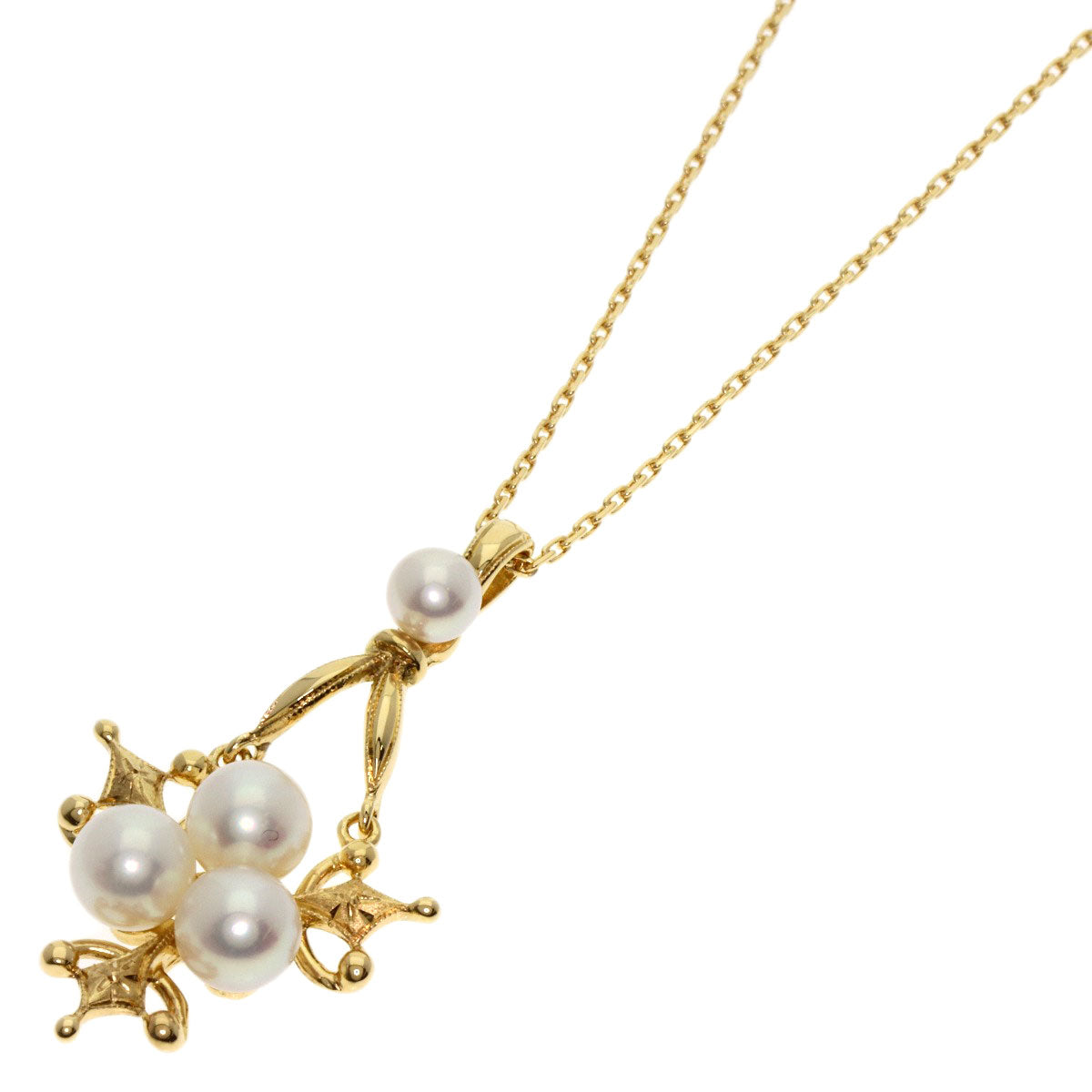 MIKIMOTO Akoya pearl Pearl Necklace K18 Yellow Gold Ladies [Used]