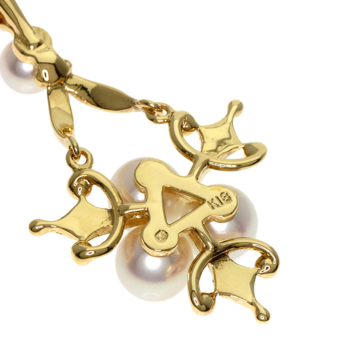 MIKIMOTO Akoya pearl Pearl Necklace K18 Yellow Gold Ladies [Used]