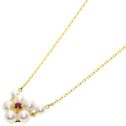 MIKIMOTO   Ruby Akoya Pearl Necklace  K18 Yellow Gold Ladies [Used]