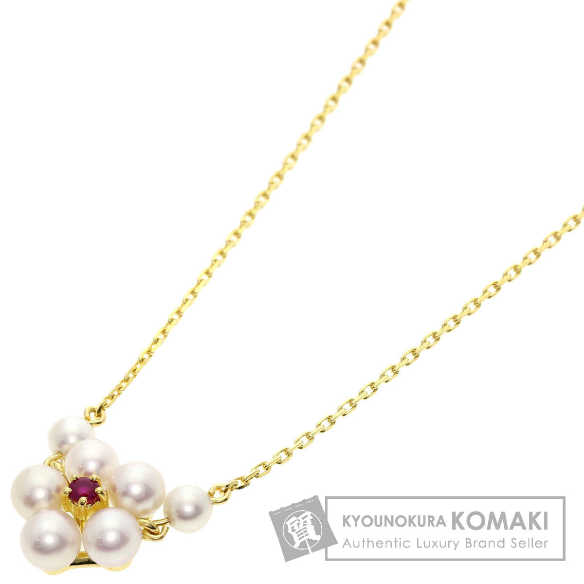 MIKIMOTO   Ruby Akoya Pearl Necklace  K18 Yellow Gold Ladies [Used]