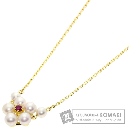 MIKIMOTO   Ruby Akoya Pearl Necklace  K18 Yellow Gold Ladies [Used]