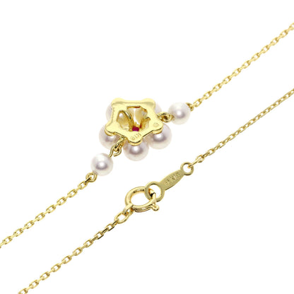 MIKIMOTO   Ruby Akoya Pearl Necklace  K18 Yellow Gold Ladies [Used]