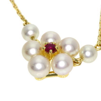 MIKIMOTO   Ruby Akoya Pearl Necklace  K18 Yellow Gold Ladies [Used]