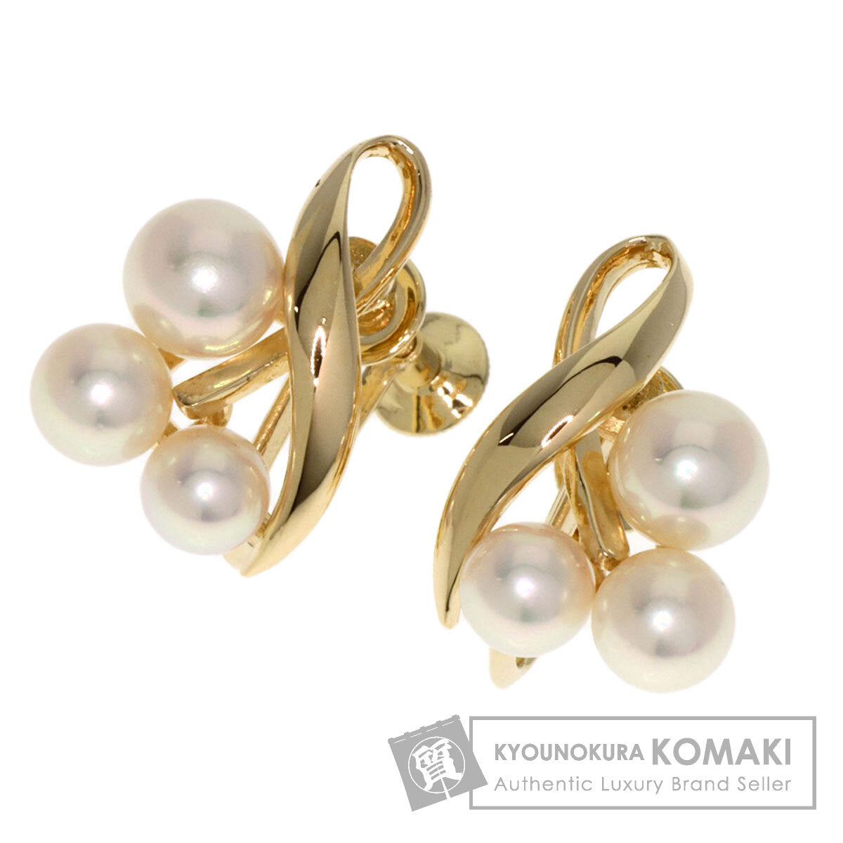 MIKIMOTO Pearl Pearl Earring K14 Yellow Gold Ladies [Used]