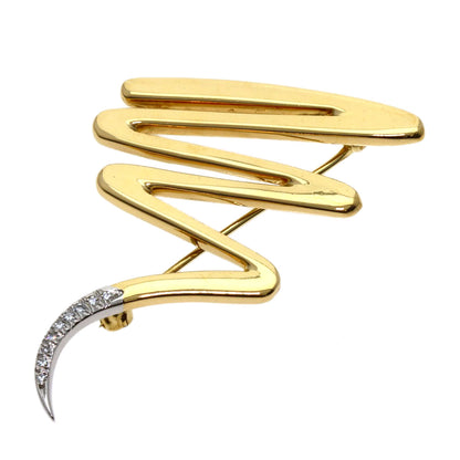 TIFFANY&Co.   Brooch Scribble Diamond K18 Yellow Gold Ladies