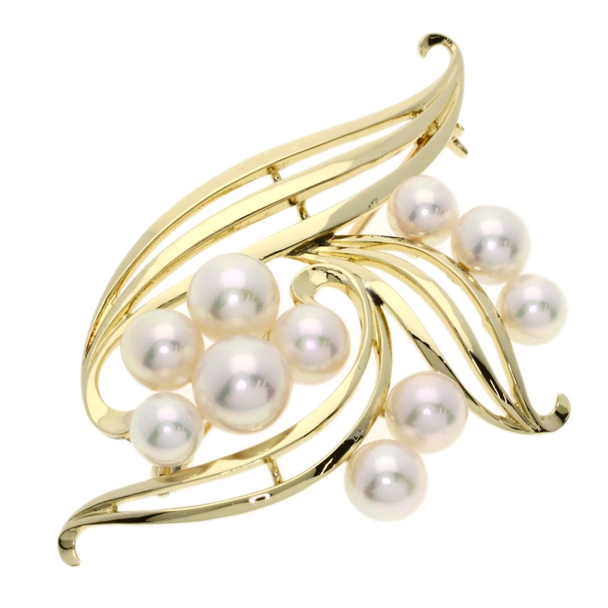 MIKIMOTO   Brooch Akoya pearl Pearl K14 Yellow Gold Ladies