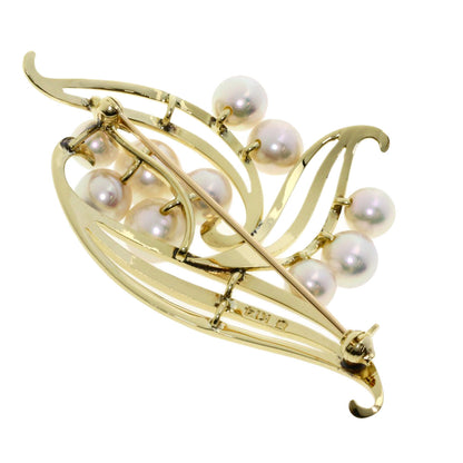 MIKIMOTO   Brooch Akoya pearl Pearl K14 Yellow Gold Ladies