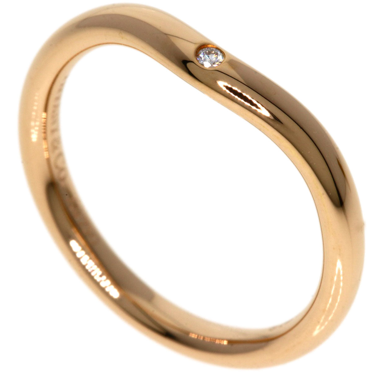 TIFFANY&Co.   Ring Curved Band Diamond K18 Pink Gold Ladies
