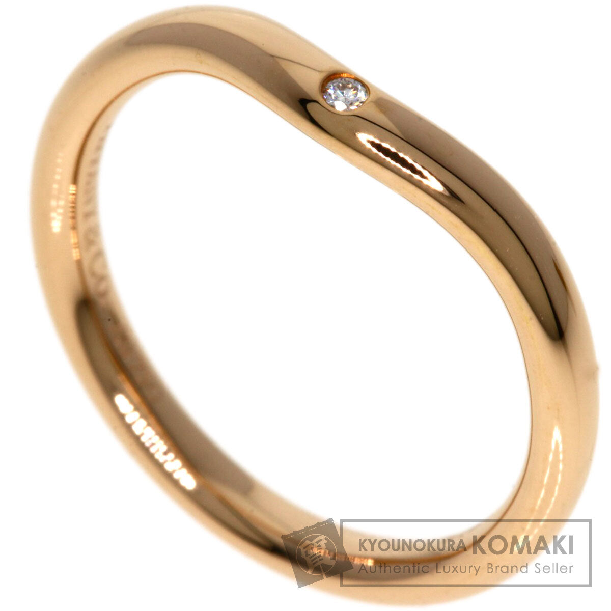 TIFFANY&Co.   Ring Curved Band Diamond K18 Pink Gold Ladies