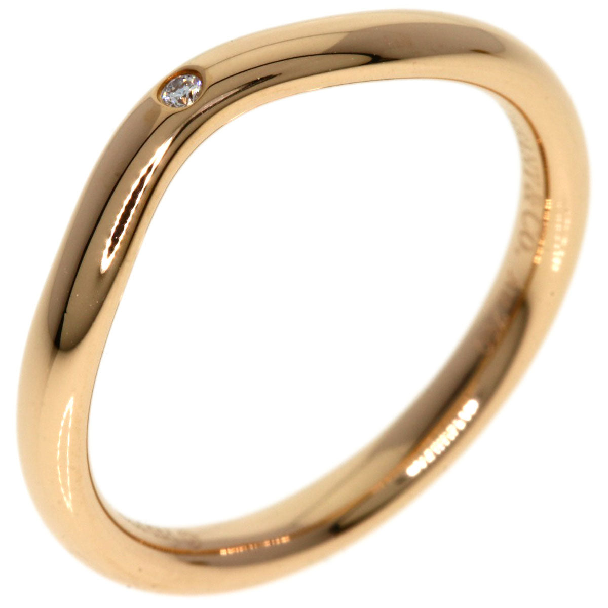 TIFFANY&Co.   Ring Curved Band Diamond K18 Pink Gold Ladies