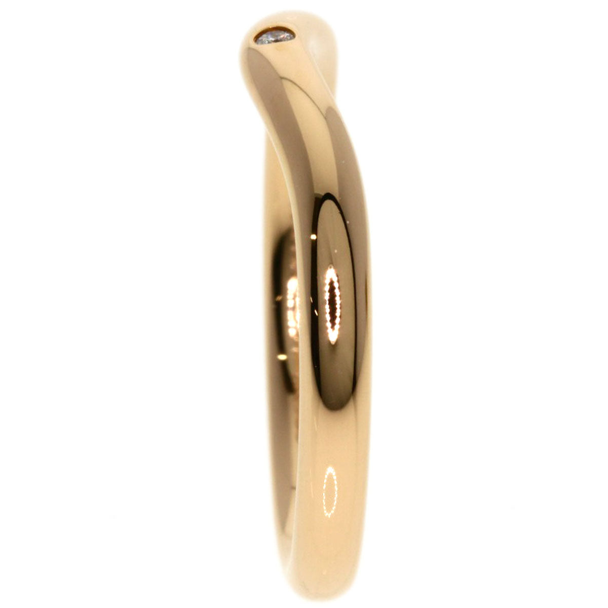 TIFFANY&Co.   Ring Curved Band Diamond K18 Pink Gold Ladies