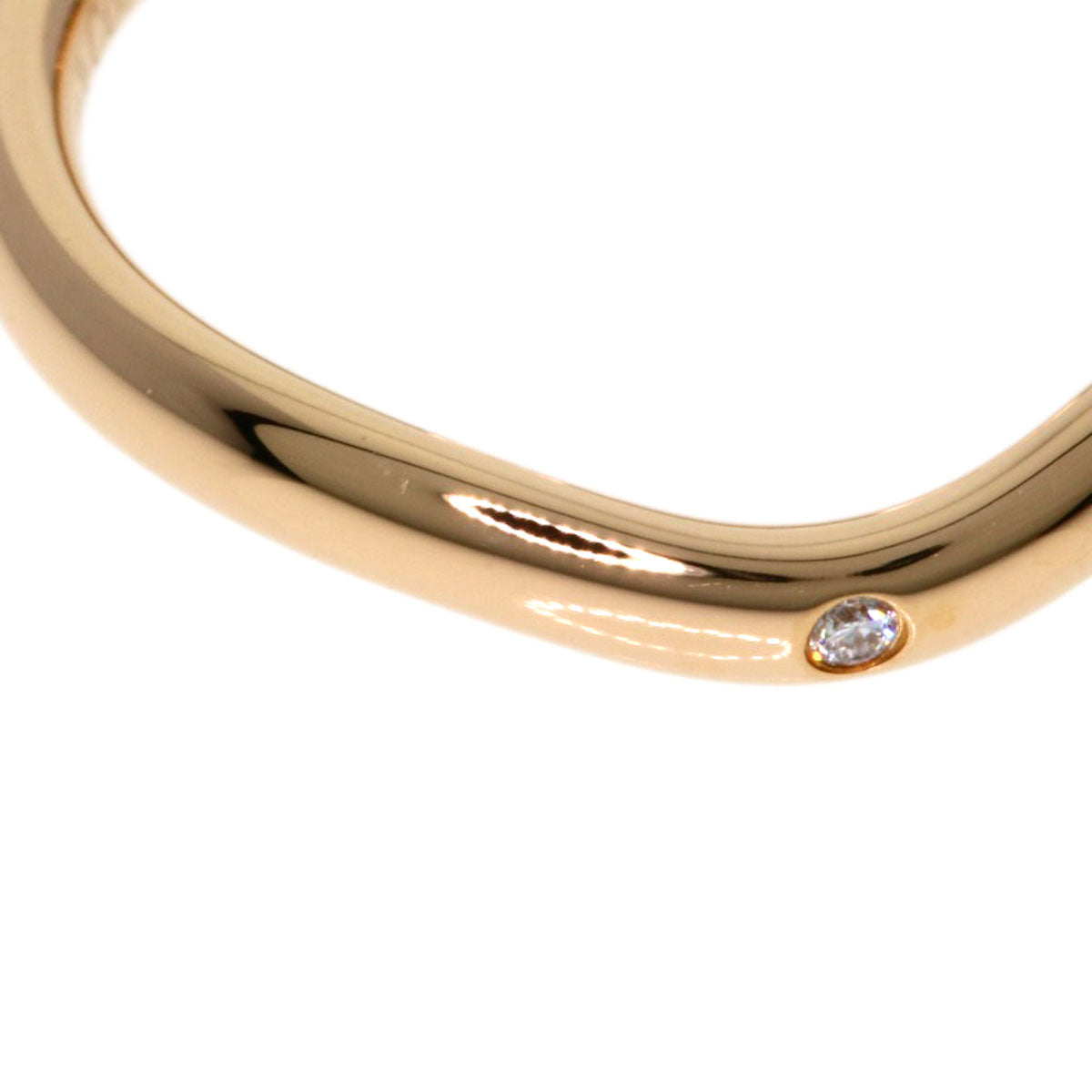 TIFFANY&Co.   Ring Curved Band Diamond K18 Pink Gold Ladies