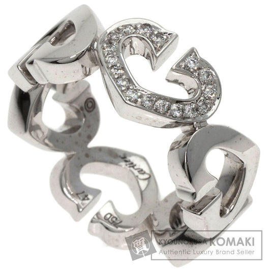CARTIER   Ring C Heart Diamond #47 K18 White Gold Ladies