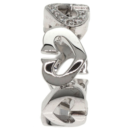 CARTIER   Ring C Heart Diamond #47 K18 White Gold Ladies