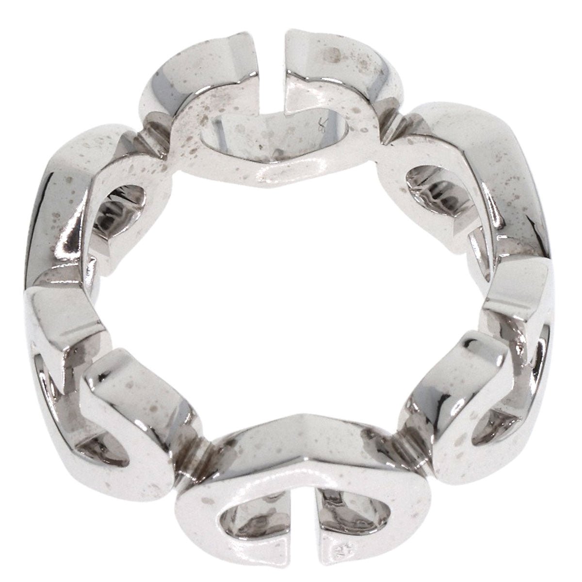 CARTIER   Ring C Heart Diamond #47 K18 White Gold Ladies