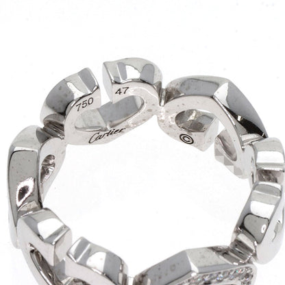 CARTIER   Ring C Heart Diamond #47 K18 White Gold Ladies