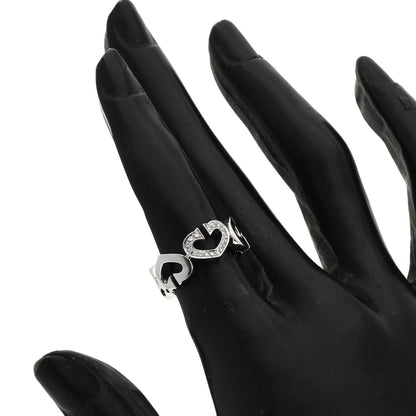 CARTIER   Ring C Heart Diamond #47 K18 White Gold Ladies