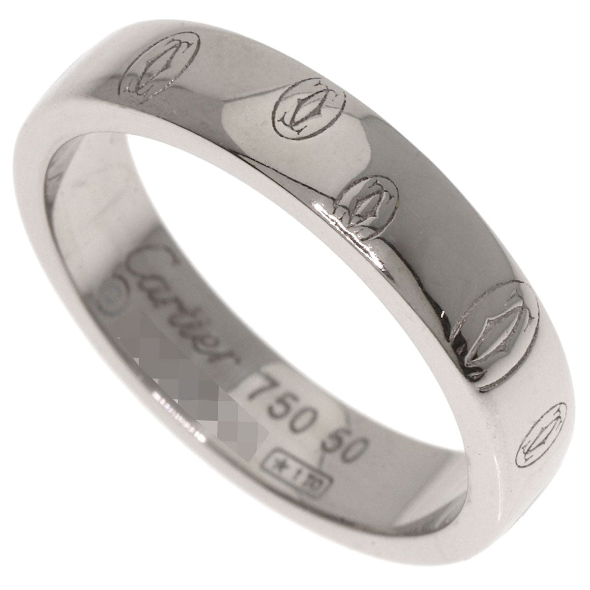 CARTIER Happy birthday # 50 Ring K18 White Gold Ladies [Used]