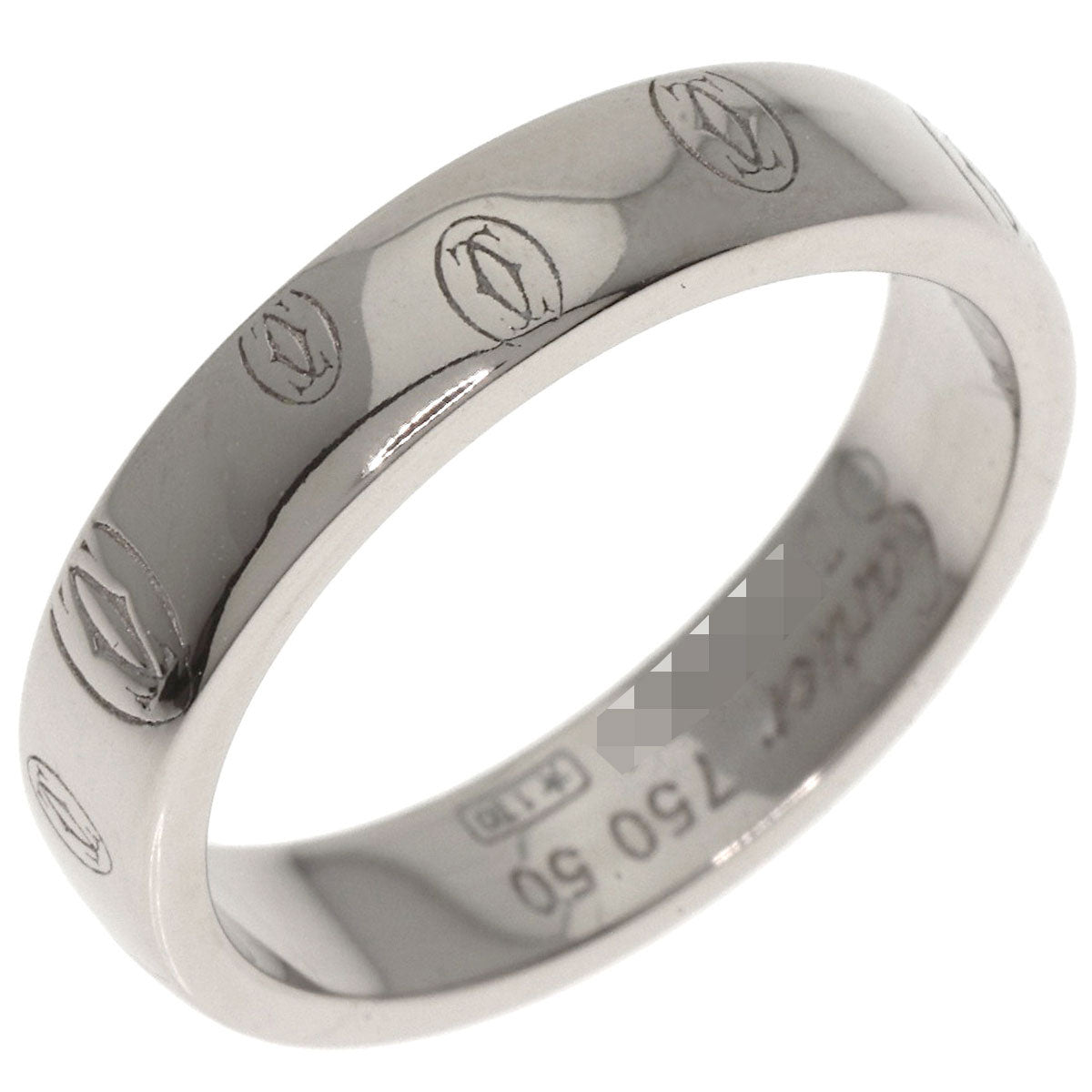 CARTIER Happy birthday # 50 Ring K18 White Gold Ladies [Used]